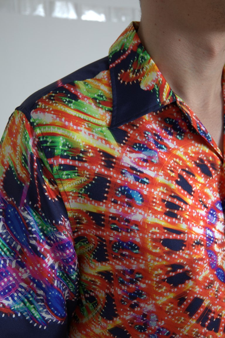 Dolce &amp;amp; Gabbana multicolor armaturtryck herrskjorta siden
