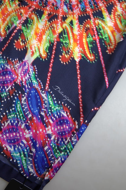 Dolce &amp;amp; Gabbana multicolor armaturtryck herrskjorta siden