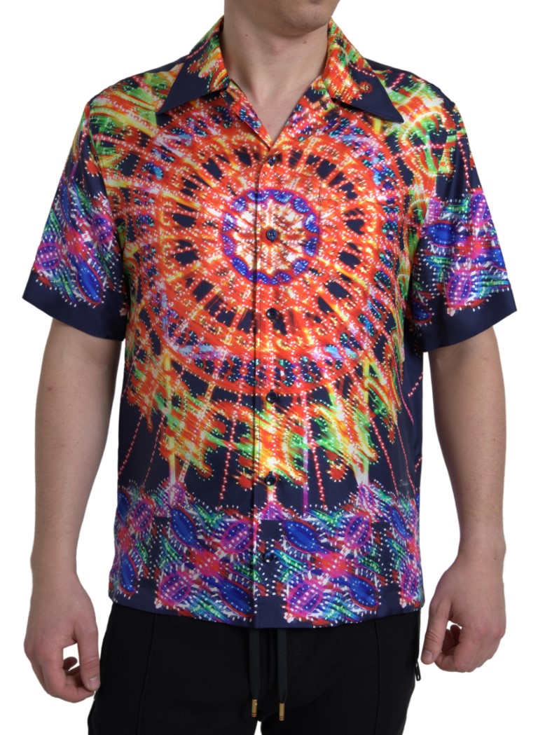 Dolce &amp;amp; Gabbana multicolor armaturtryck herrskjorta siden