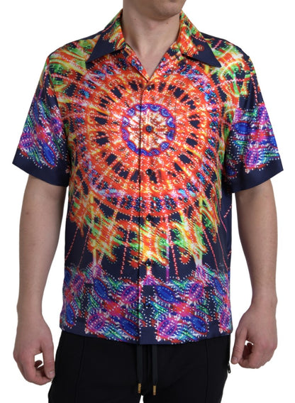 Dolce &amp;amp; Gabbana multicolor armaturtryck herrskjorta siden