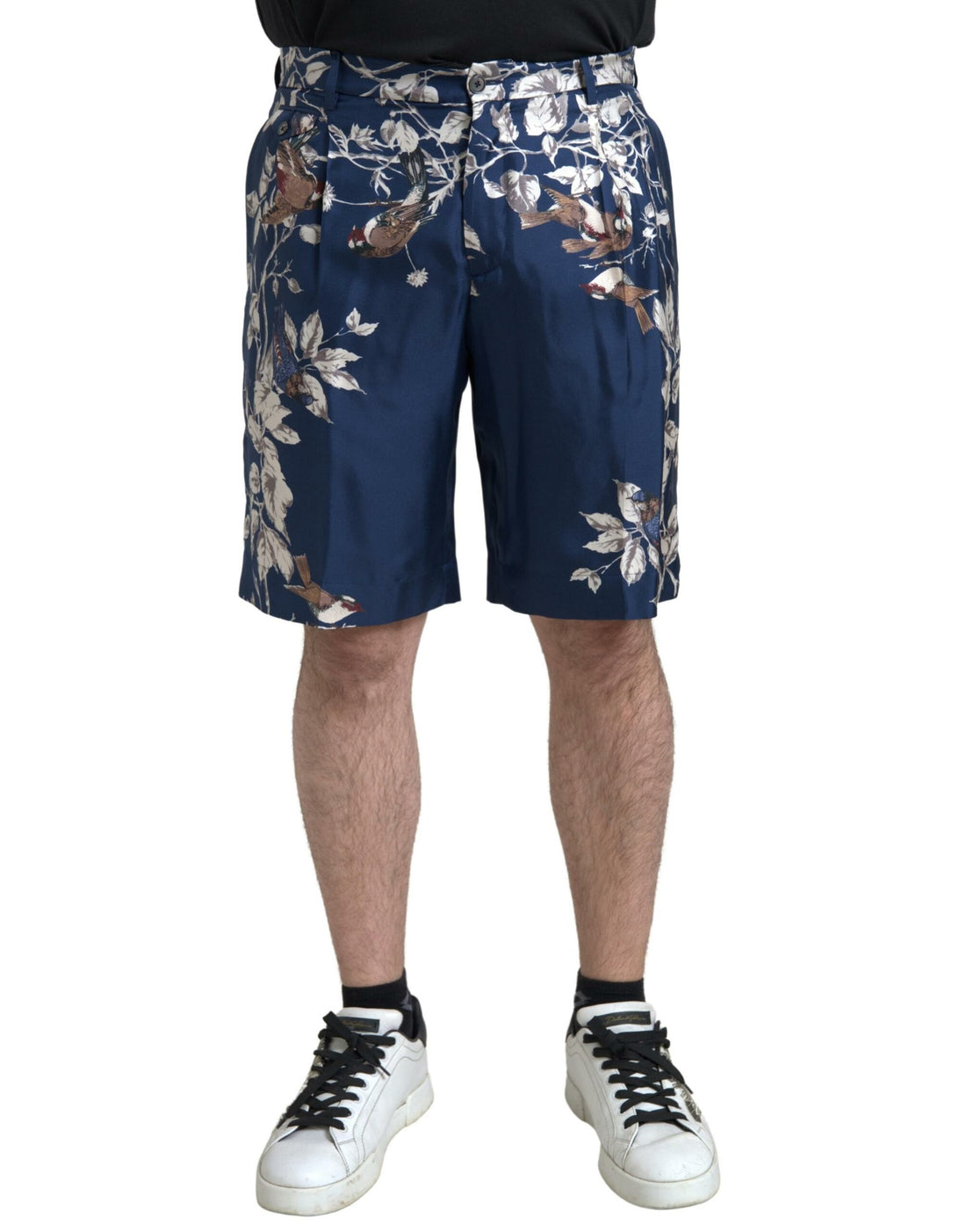 Dolce &amp;amp; Gabbana Blå Blommiga Siden Bermudashorts Herr