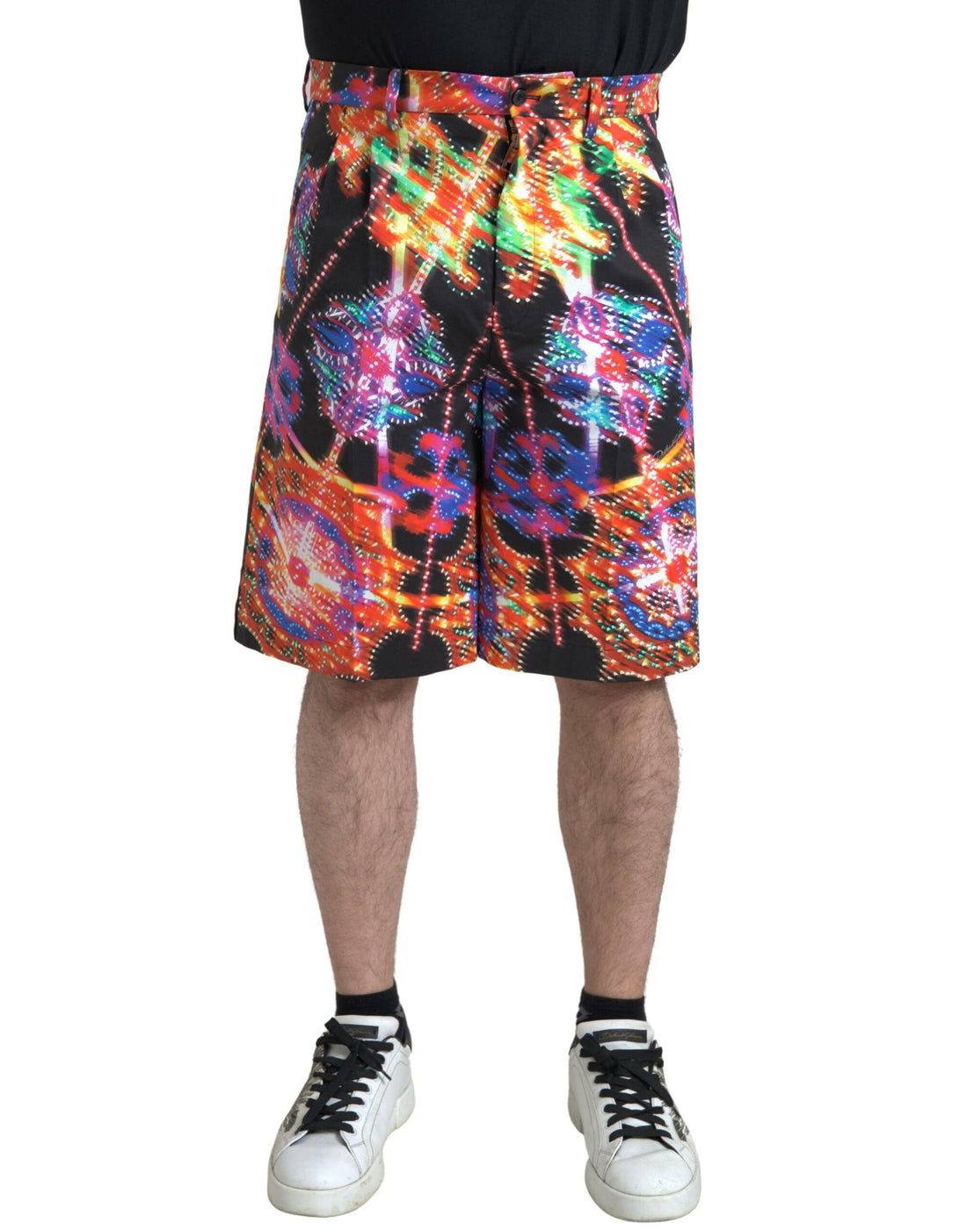Dolce &amp;amp; Gabbana Flerfärgade Mönstrade Bomullsbermudashorts För Herrar