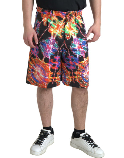 Dolce &amp;amp; Gabbana Flerfärgade Mönstrade Bomullsbermudashorts För Herrar