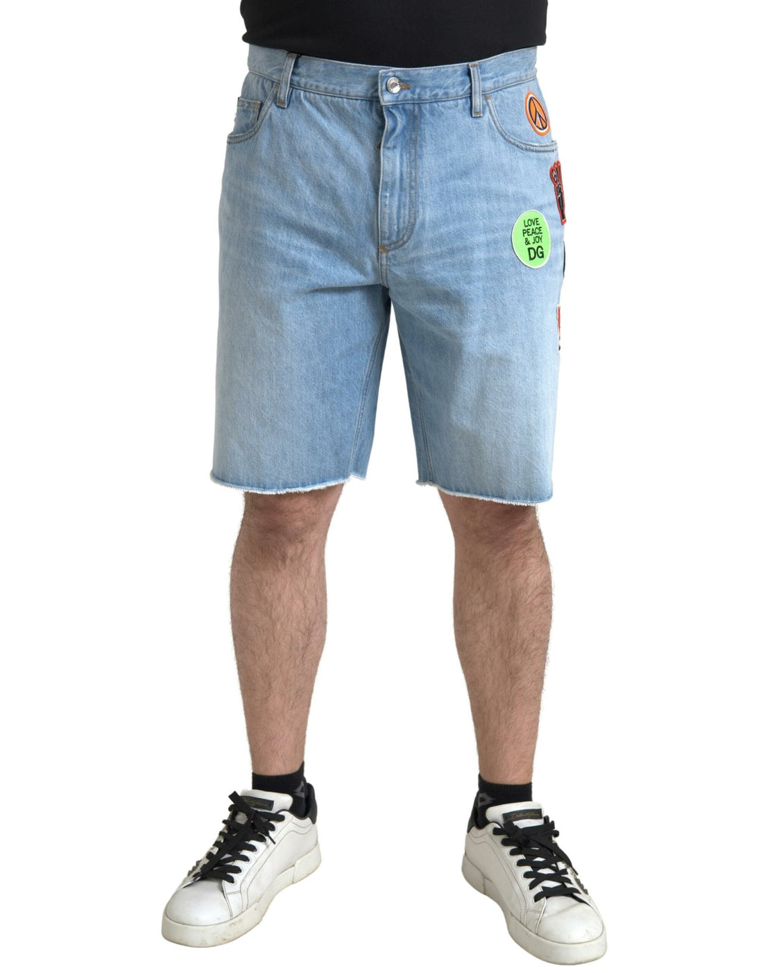 Dolce &amp;amp; Gabbana Ljusblå Bomull Herr Bermuda Jeansshorts