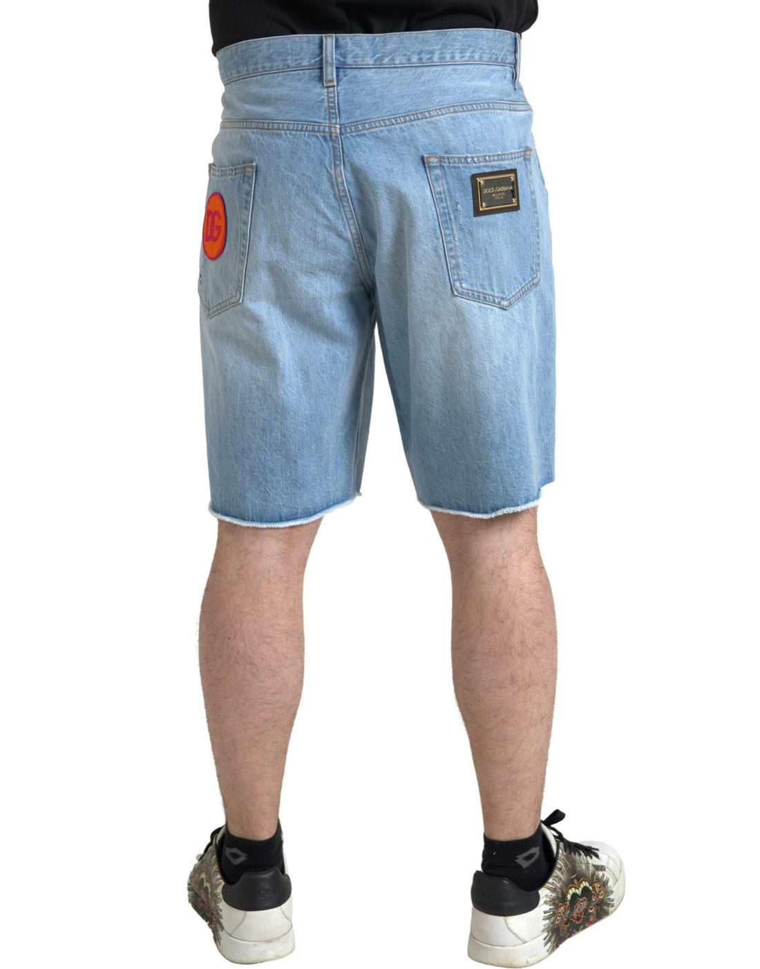 Dolce &amp;amp; Gabbana Ljusblå Bomull Herr Bermuda Jeansshorts