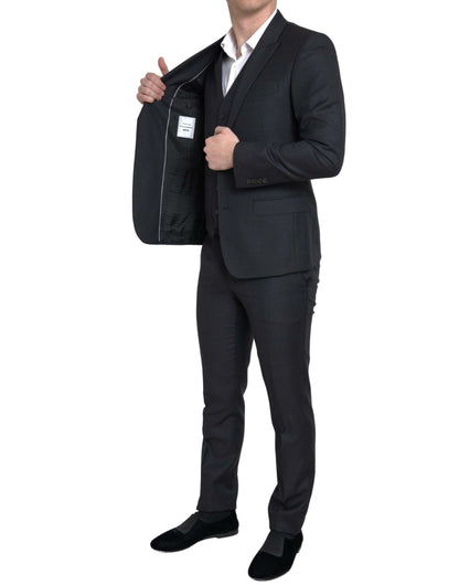Dolce &amp;amp; Gabbana Svart 3-delad enkelknäppt MARTINI-kostym