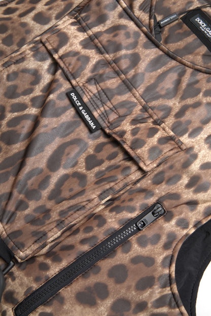 Dolce &amp;amp; Gabbana Brun Leopard Siden Ärmlös Sportkläder
