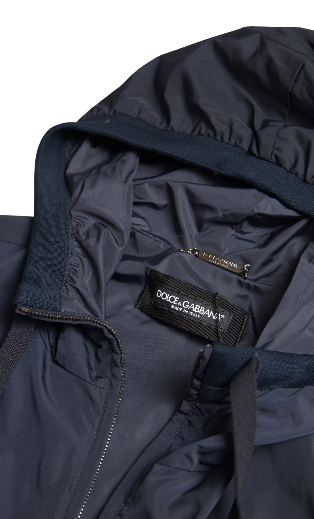 Dolce &amp;amp; Gabbana Blå Hoodie Logo Polyester Hel Dragkedja