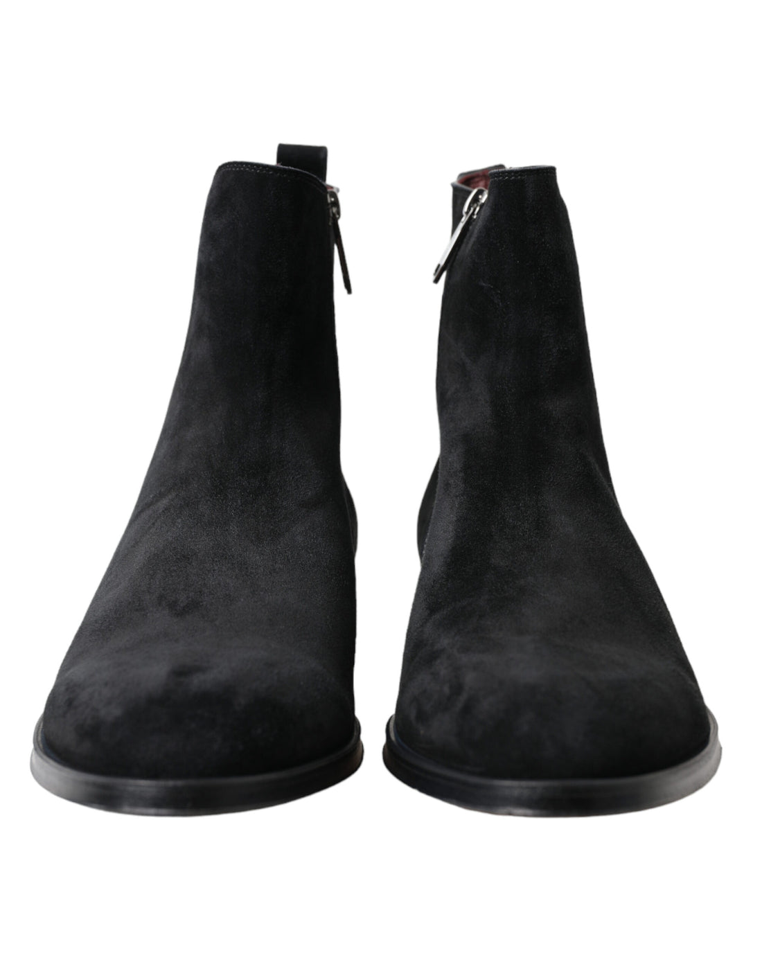 Dolce &amp;amp; Gabbana Svarta Mocka Läder Mid Calf Herrstövlar Skor
