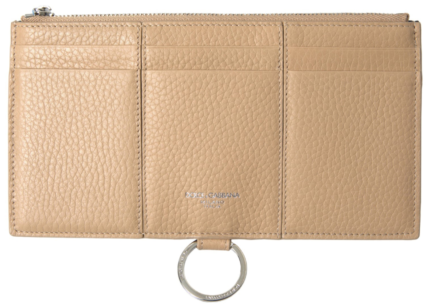 Dolce &amp;amp; Gabbana Beige Läder Axelremsplånbok med Korthållare