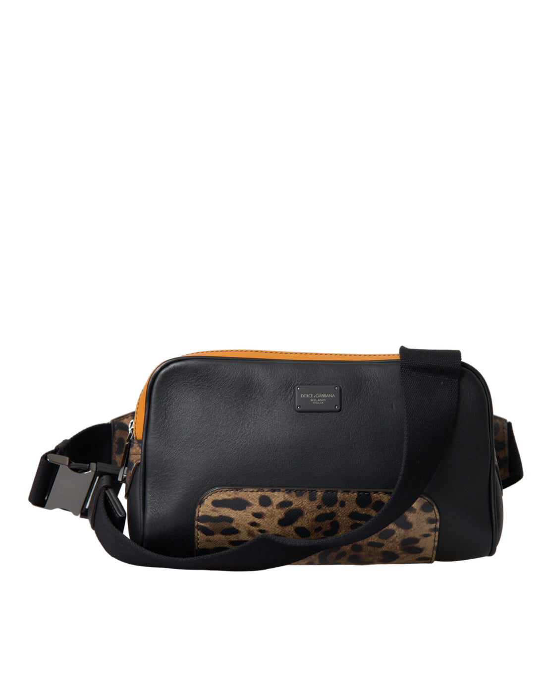 Dolce &amp;amp; Gabbana Svart Exotisk Läder Midjeväska med Logotypbälte