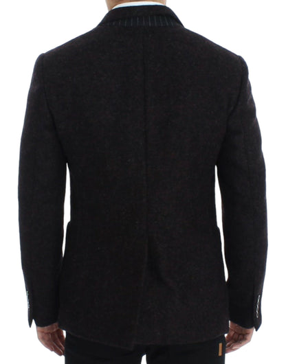 Dolce &amp;amp; Gabbana Bordeaux alpaga blazer med två knappar
