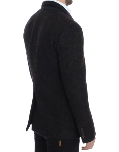 Dolce &amp;amp; Gabbana Bordeaux alpaga blazer med två knappar