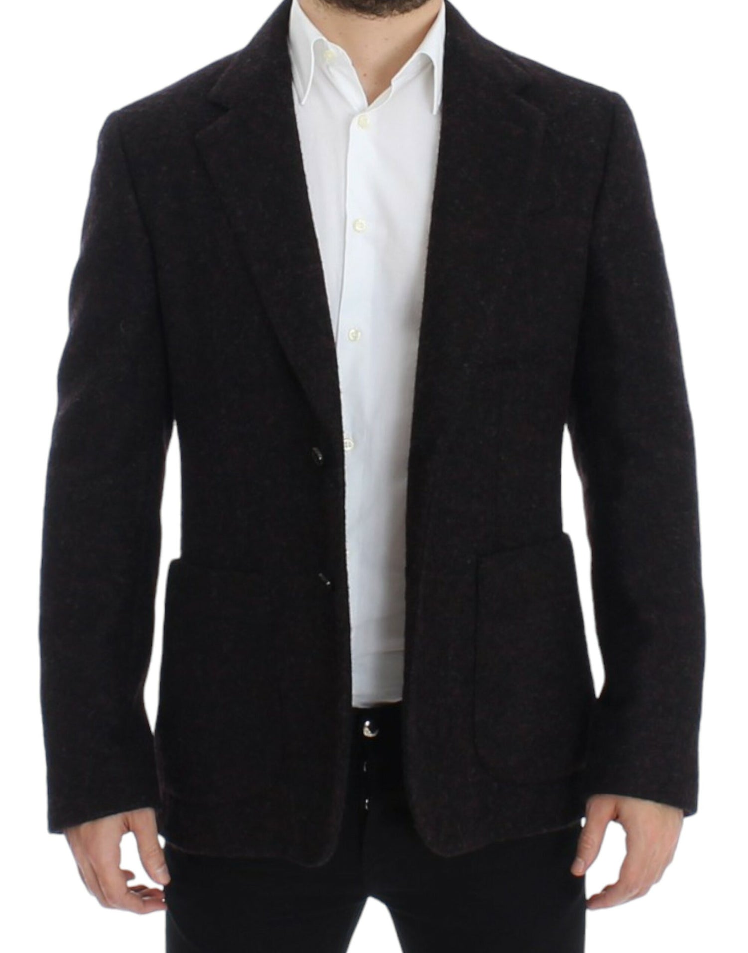 Dolce &amp;amp; Gabbana Bordeaux alpaga blazer med två knappar