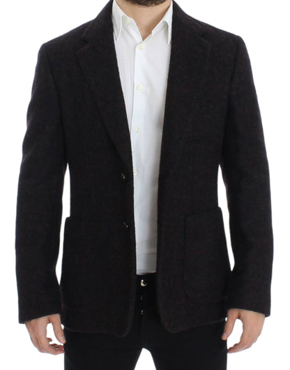 Dolce &amp;amp; Gabbana Bordeaux alpaga blazer med två knappar