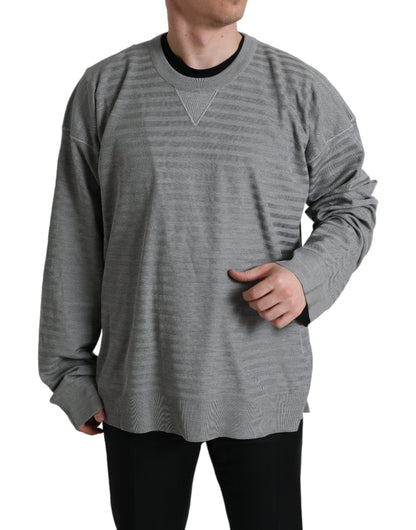 Dolce &amp;amp; Gabbana Grå Rundringad Pullover Sidentröja
