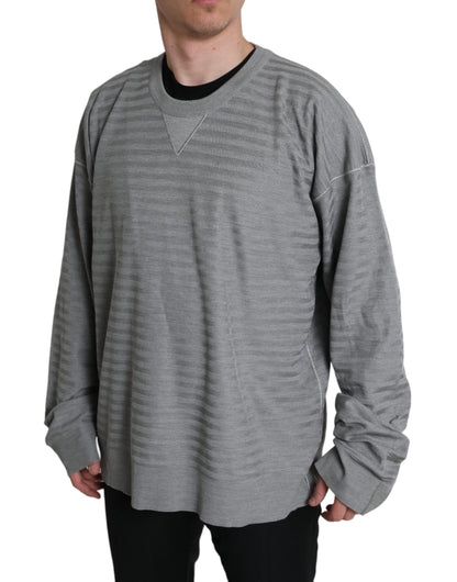 Dolce &amp;amp; Gabbana Grå Rundringad Pullover Sidentröja