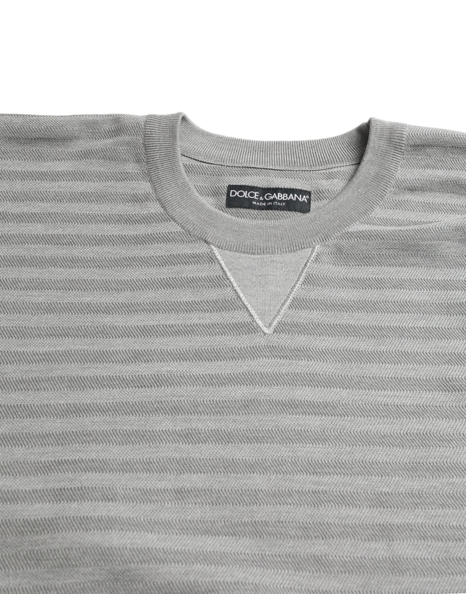 Dolce &amp;amp; Gabbana Grå Rundringad Pullover Sidentröja