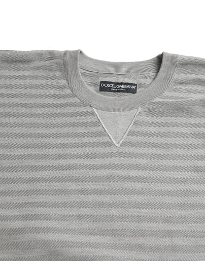 Dolce &amp;amp; Gabbana Grå Rundringad Pullover Sidentröja
