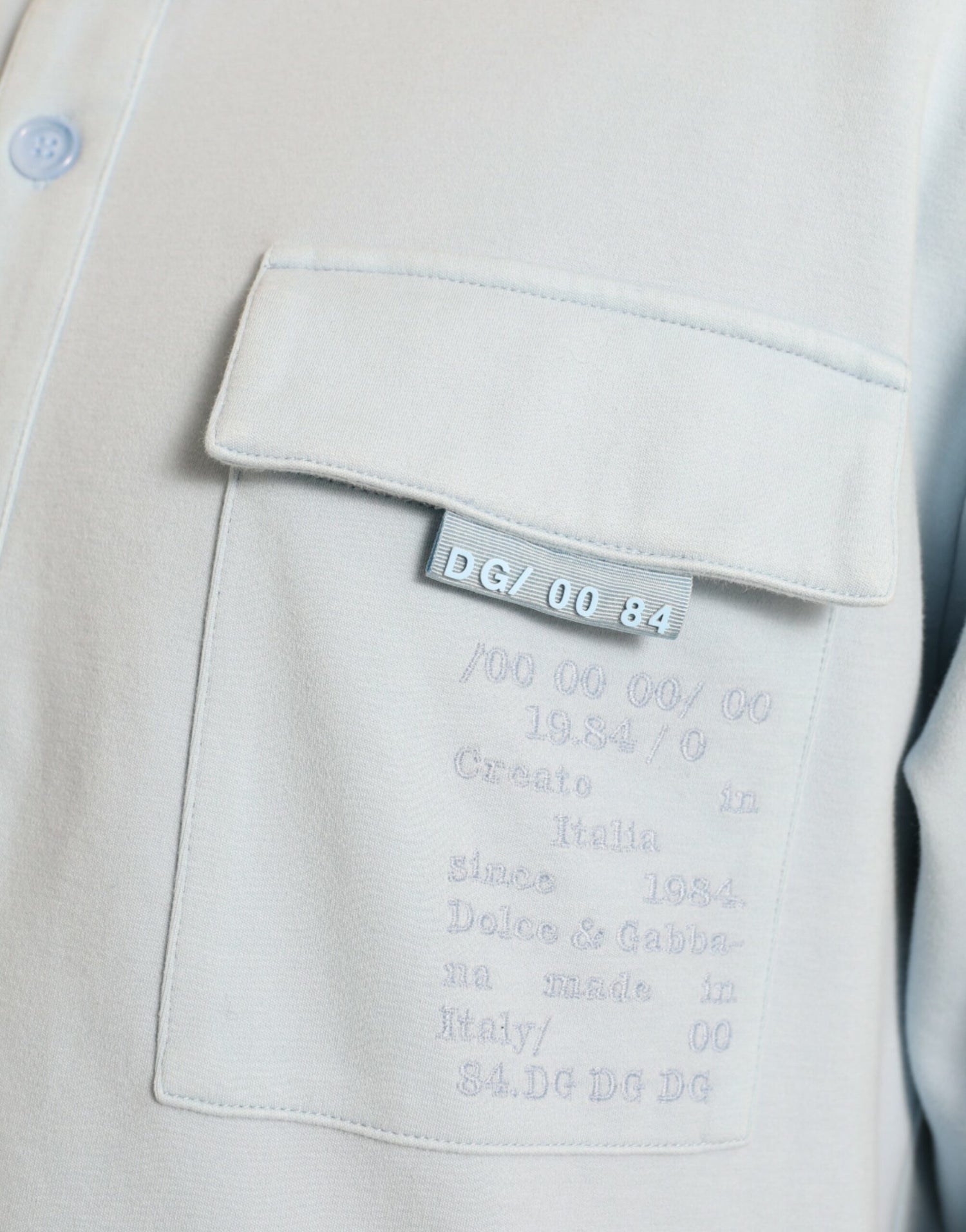 Dolce &amp;amp; Gabbana Ljusblå Bomulls Tröja Med Knappar