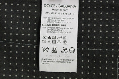 Dolce &amp;amp; Gabbana Grå Polka Dot Klänning Väst Gilet Weste