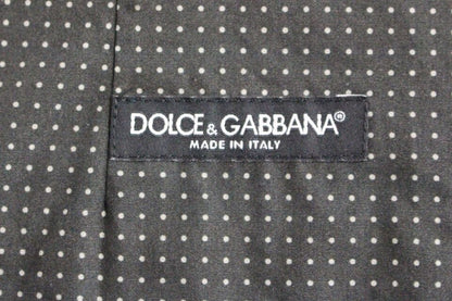 Dolce &amp;amp; Gabbana Grå Polka Dot Klänning Väst Gilet Weste
