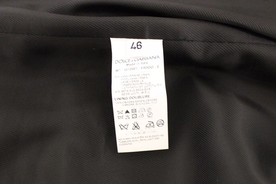 Dolce &amp;amp; Gabbana Svart Randig Klänning i Ull och Siden