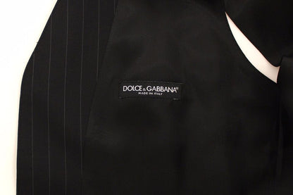 Dolce &amp;amp; Gabbana Svart Randig Klänning i Ull och Siden
