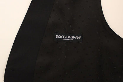 Dolce &amp;amp; Gabbana Svart Ull Siden Stretchklänning Västkavaj