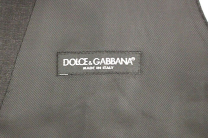Dolce &amp;amp; Gabbana Grå Slim Fit Klänning Med Knappar Framtill Formellt Väst
