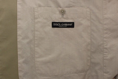 Dolce &amp;amp; Gabbana Beige Bomulls-Sidenblandad Klänning Västkavaj