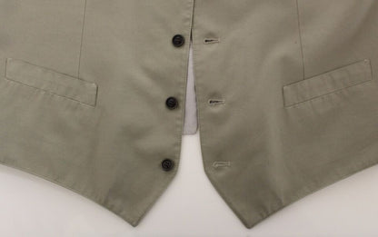 Dolce &amp;amp; Gabbana Beige Bomulls-Sidenblandad Klänning Västkavaj