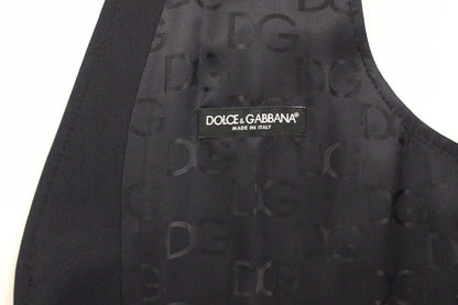 Dolce &amp;amp; Gabbana Grå Randig Klänning i Ull och Siden