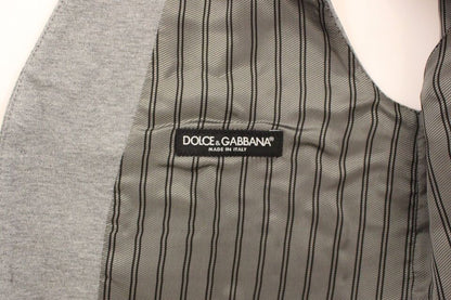 Dolce &amp;amp; Gabbana Grå Bomullsstretchig Klänning Västkavaj