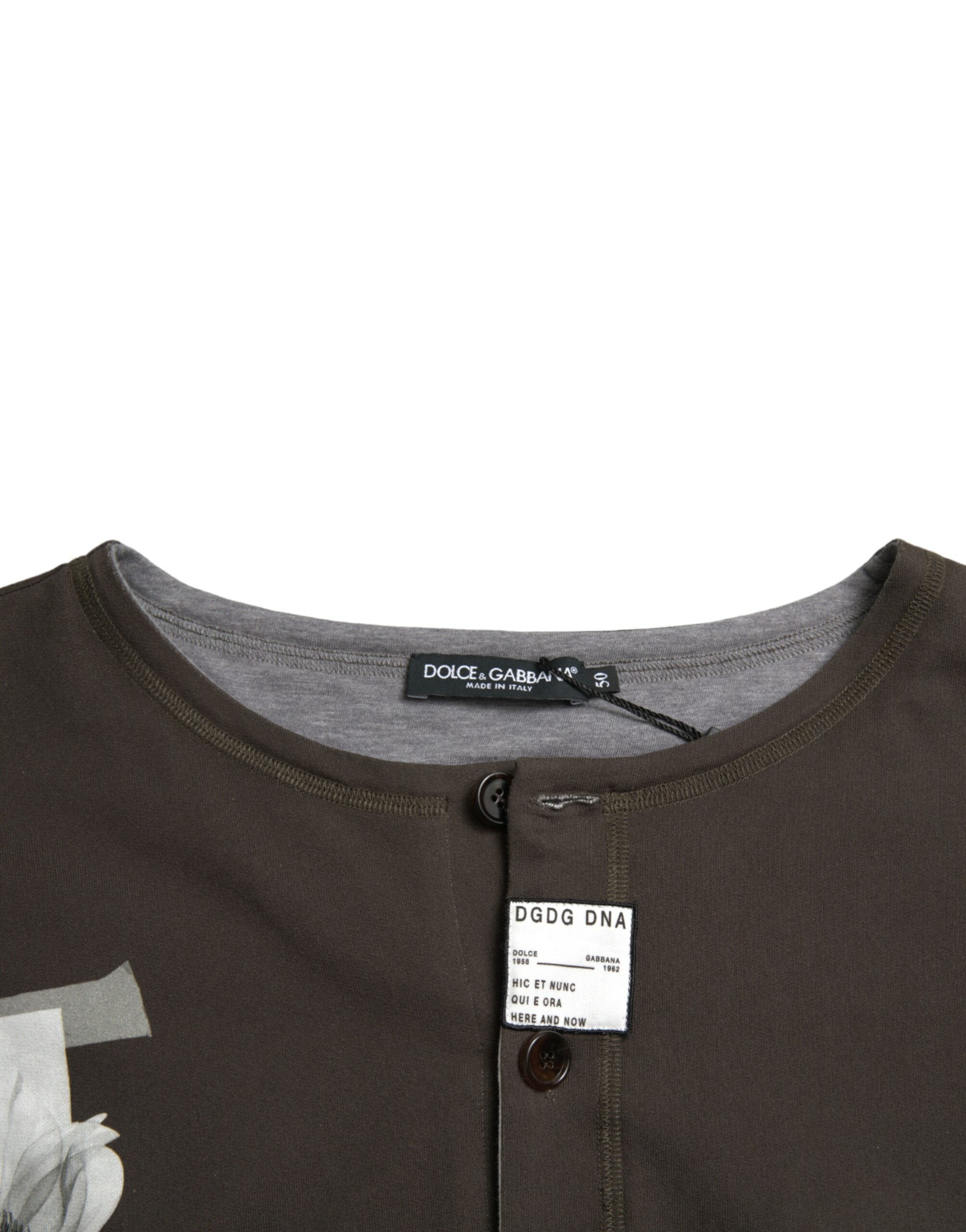 Dolce &amp;amp; Gabbana Mörkgrå Bomulls-Pullovertröja