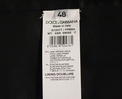 Dolce &amp;amp; Gabbana Grå Randig Ullväst Med Logotyp Väst