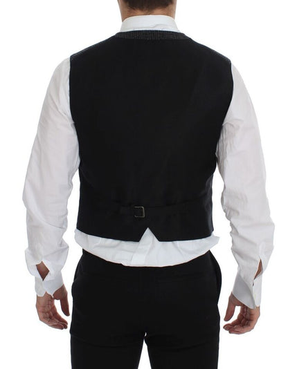 Dolce &amp;amp; Gabbana Grå Wool Blend Väst Gilet Weste