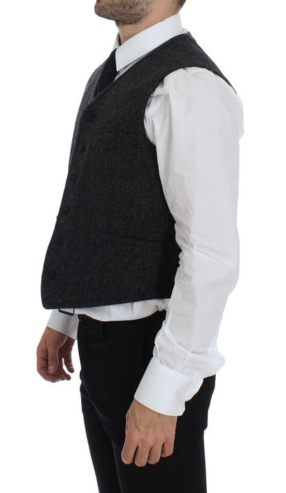 Dolce &amp;amp; Gabbana Grå Wool Blend Väst Gilet Weste