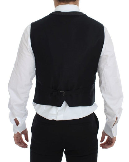 Dolce &amp;amp; Gabbana grå ullblandningslogoväst Gilet Weste