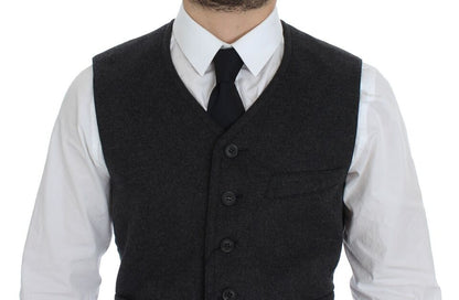 Dolce &amp;amp; Gabbana Grå Wool Blend Väst Gilet Weste