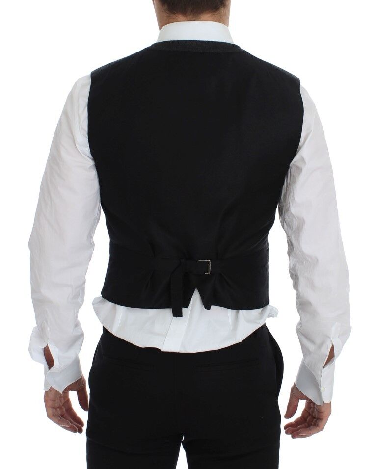Dolce &amp;amp; Gabbana Grå Wool Blend Väst Gilet Weste