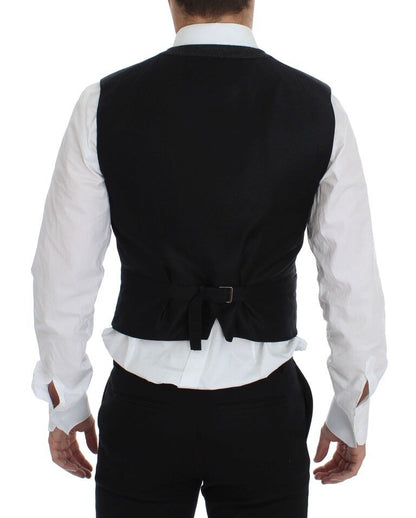 Dolce &amp;amp; Gabbana Grå Wool Blend Väst Gilet Weste