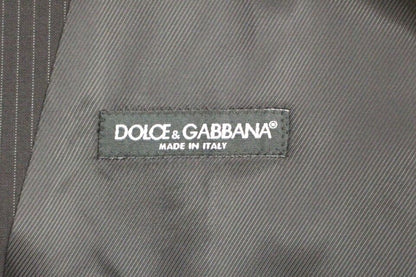 Dolce &amp;amp; Gabbana Svartrandig Enkelknäppt Väst i Ull