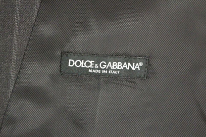 Dolce &amp;amp; Gabbana Grå Randig Ullväst Med Logotyp Väst