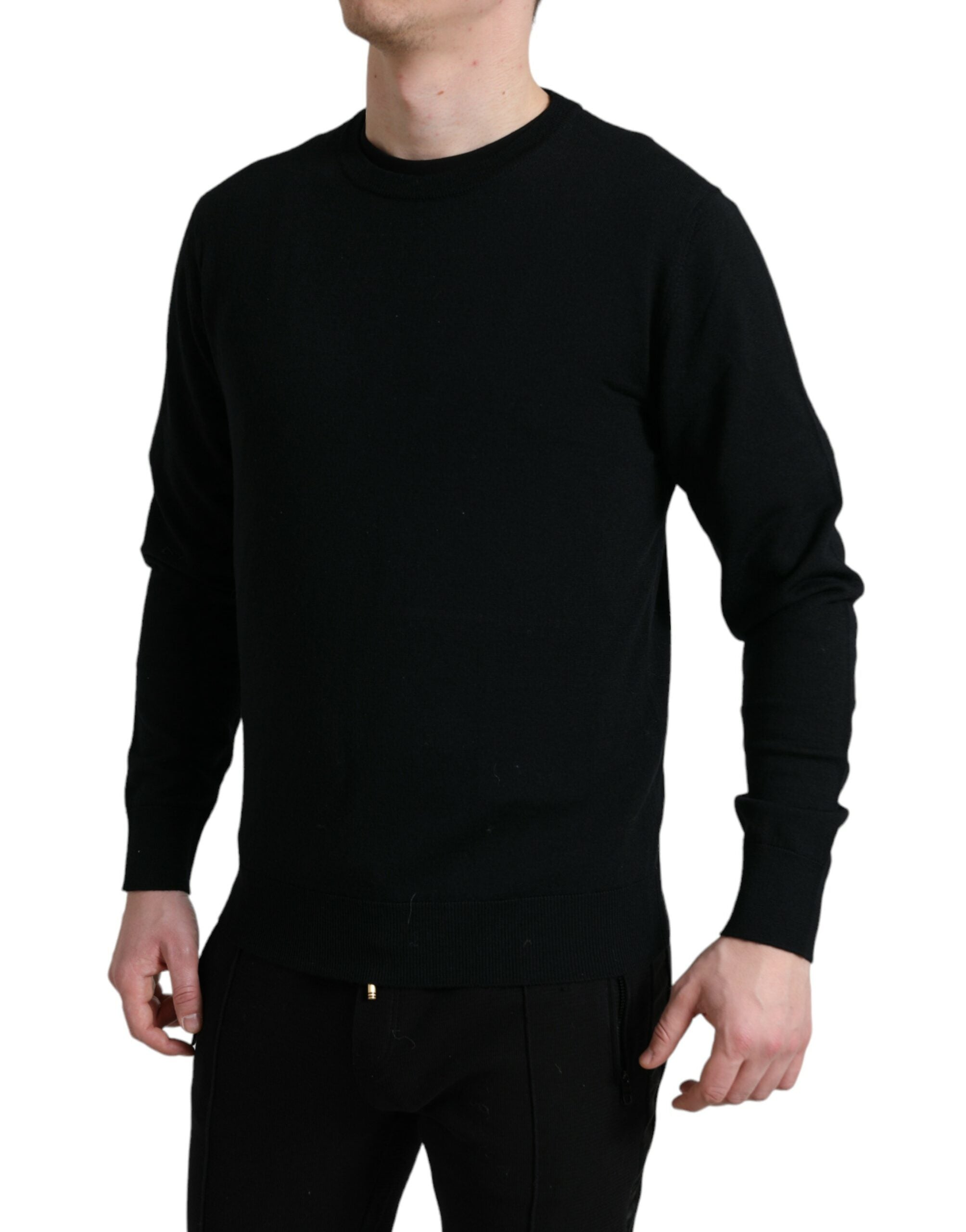 Dolce &amp;amp; Gabbana Svart ulltröja med rund halsringning