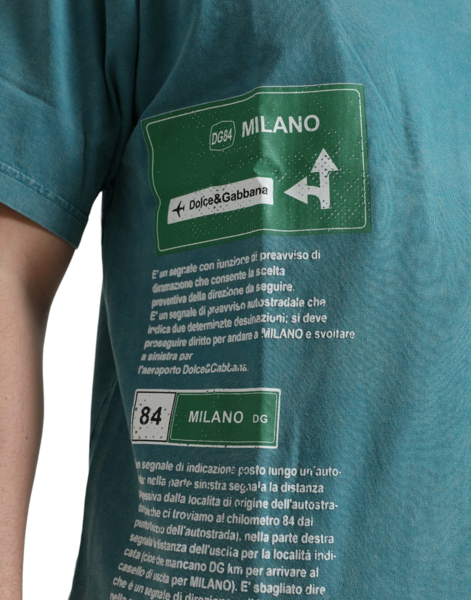 Dolce &amp;amp; Gabbana Blå Bomull Milano Street Rundhalsad T-shirt