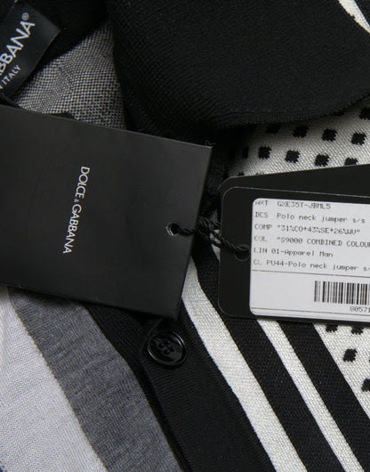 Dolce &amp;amp; Gabbana Svart Vit Tröja Kofta Polotröja
