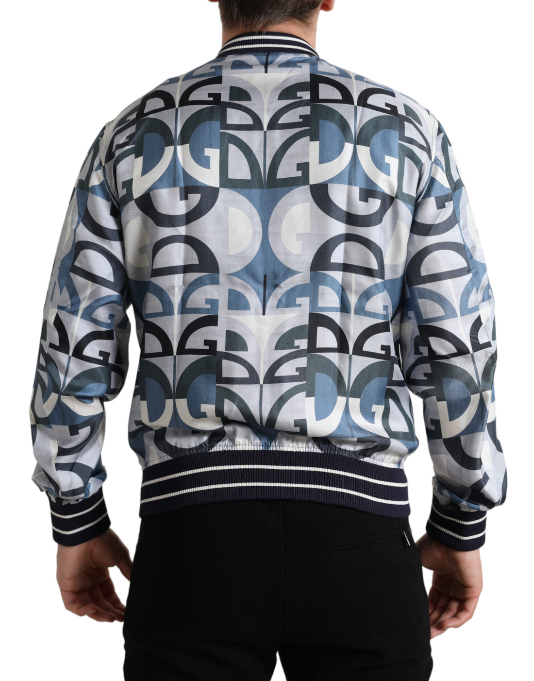 Dolce &amp;amp; Gabbana Multicolor Logo Print Bomber Blouson Jacka
