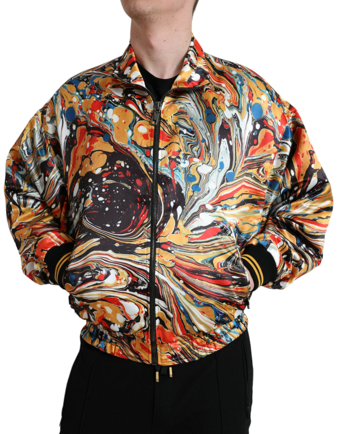 Dolce &amp;amp; Gabbana Flerfärgad Abstrakt Polyester Bomberjacka