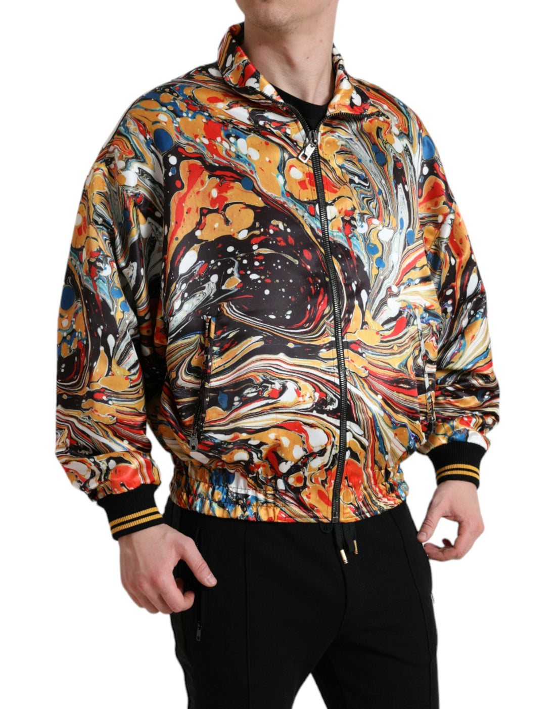 Dolce &amp;amp; Gabbana Flerfärgad Abstrakt Polyester Bomberjacka
